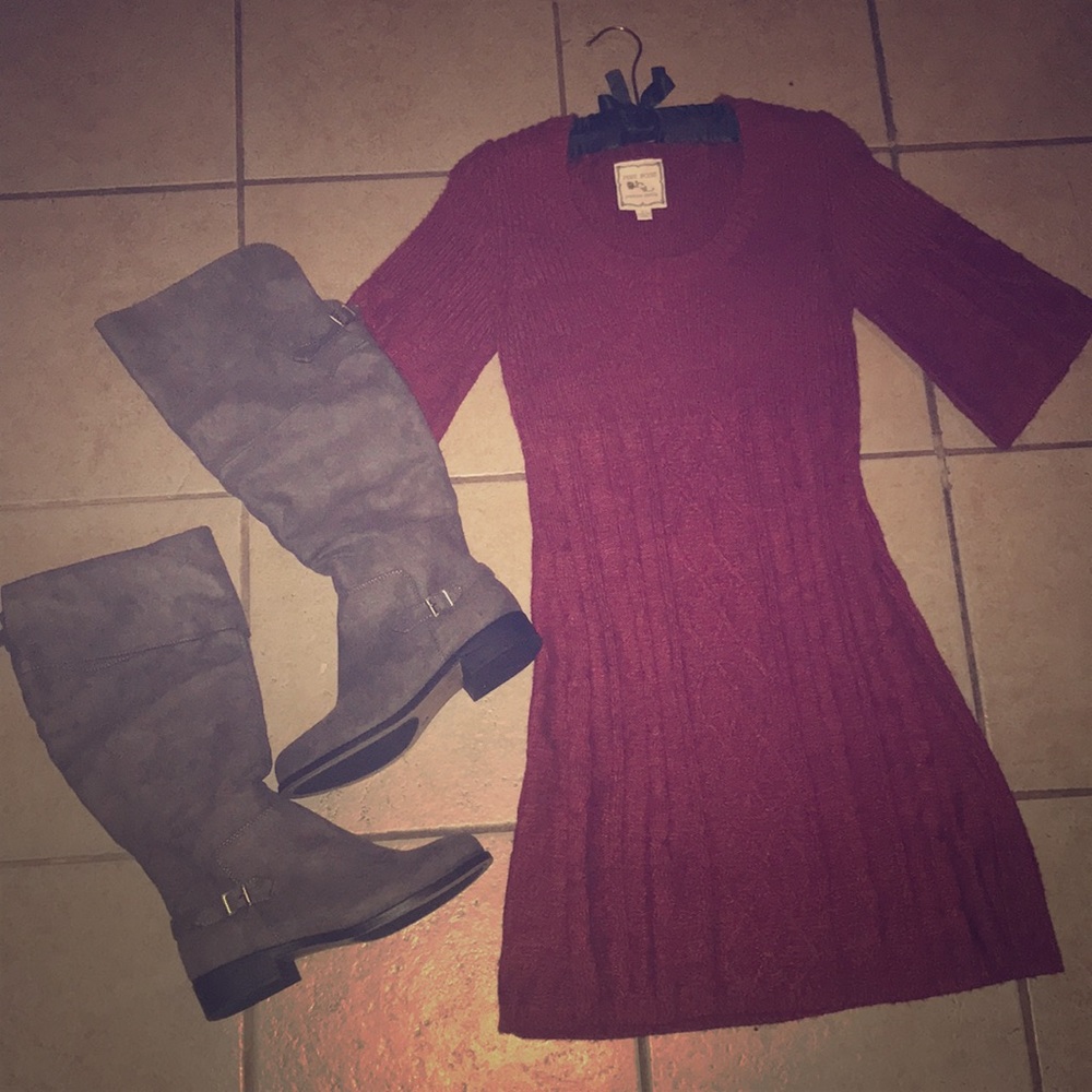 NWOT Pink Rose Sweater Dress